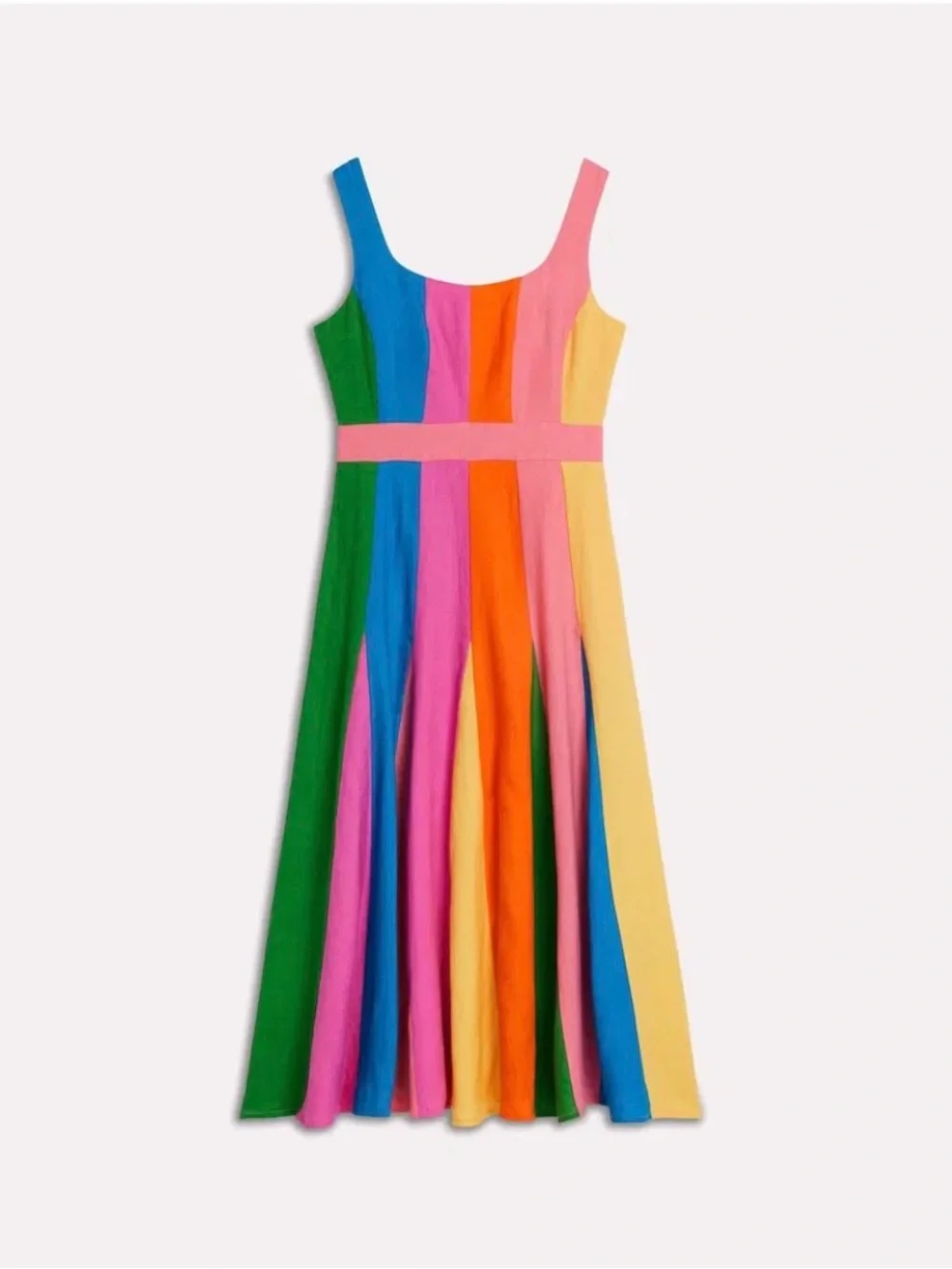 Boden linen paneled midi dress - Picture 1 of 5